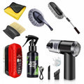 7 PCS Car Cleaning Kit with 3-in-1 Mini Vacuum Cleaner, Microfiber Cloth,Big Duster,Car Cleaning Anti-Fog Spray,Wheel Brush,Oil Film for Mirror,Truck,Bike...