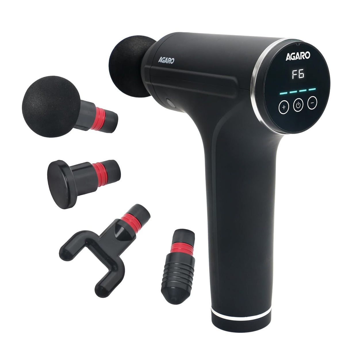 Massager 4 Heads 6 Speed Percussion Massager Black - Image 1